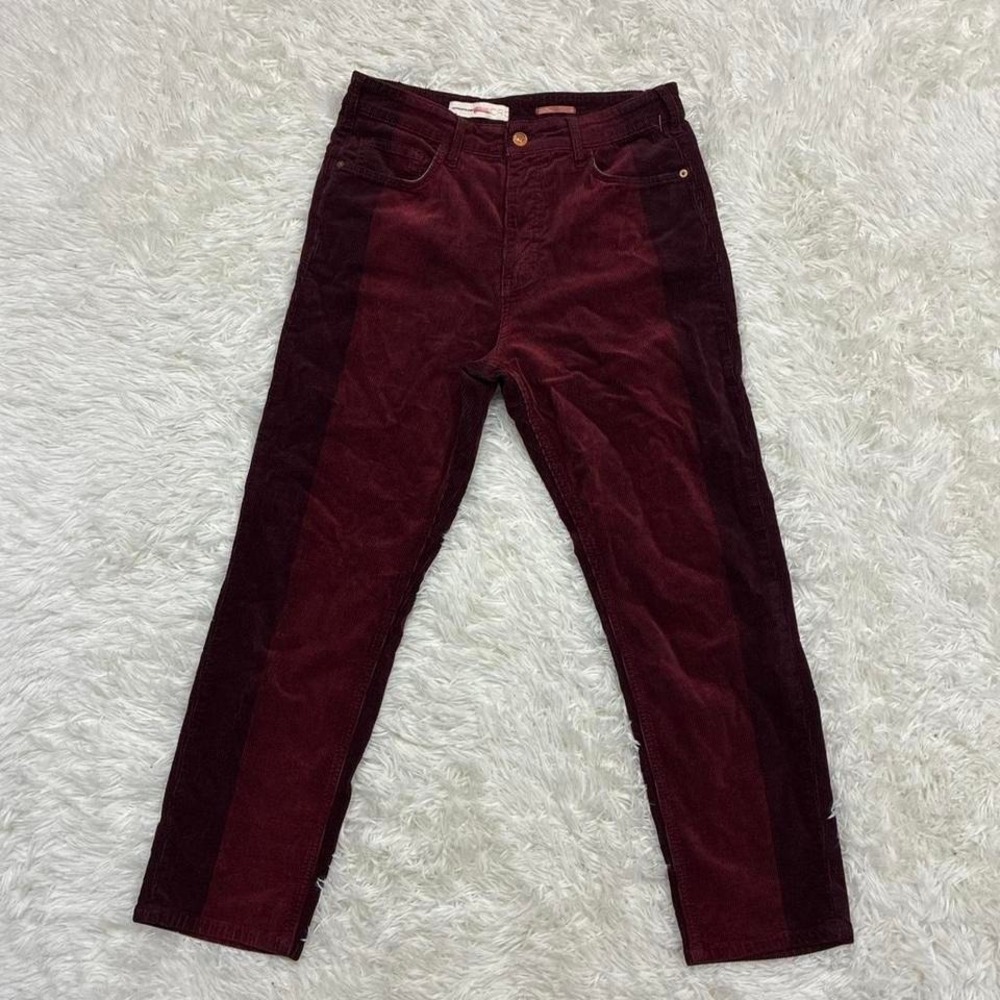 Anthropologie PILCRO Retro Burgundy corduroy pants with a relaxed fit